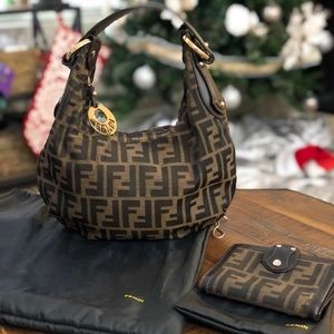 Fendi mini shoulder bag and wallet set.